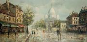 marie kroyer Montmartre sous la pluie Spain oil painting artist